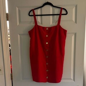 Jcrew Red Button-Down Dress